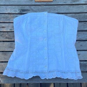 Eyelet white bustier corset top y2k cottagecore